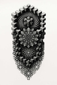 new-designs – tattoo design ideas free ai generated – surrealism-melting-forms – for-behind-ear – Gallery: news-inkby-ai