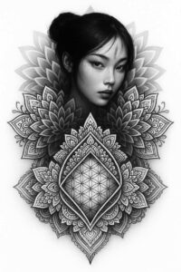new-direction – tattoo design ideas free ai generated – neotraditional-bold-color – for-behind-ear – Gallery: news-inkby-ai