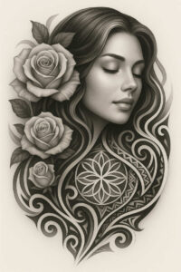 new-inspirations – tattoo design ideas free ai generated – surrealism-imperfect-symmetry – for-arm – Gallery: news-inkby-ai