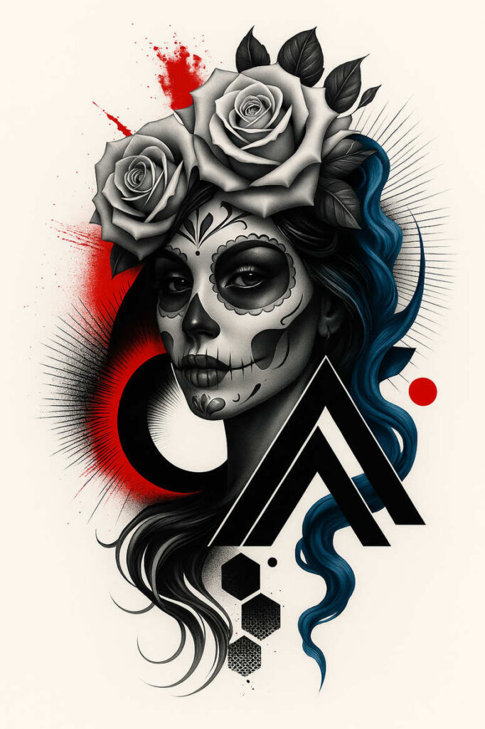 new-motifs – tattoo design ideas free ai generated – surrealism-symbolism – for-temple – Gallery: news-inkby-ai