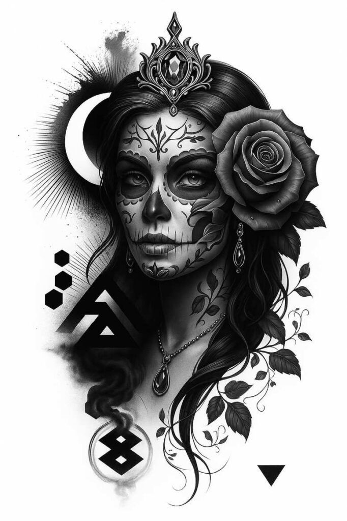 style-change – tattoo design ideas free ai generated – neotraditional-vivid-detail – for-lower-back – Gallery: news-inkby-ai