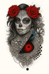 symbolic-animals – tattoo design ideas free ai generated – surrealism-unearthly – for-back-of-neck – Gallery: news-inkby-ai