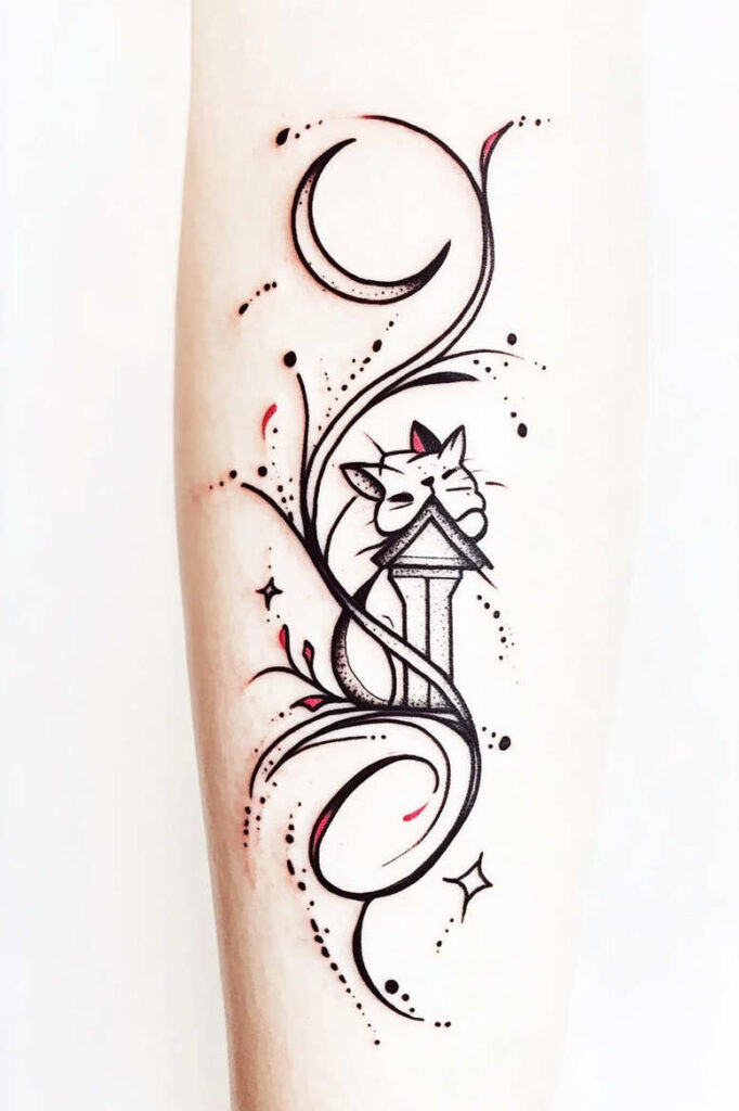 news tattoo design ideas strong outlines 3D-rendered for spine