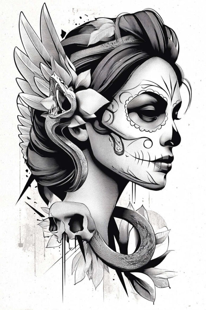 news tattoo design ideas Realism realistic color engraved motif for upper shoulder