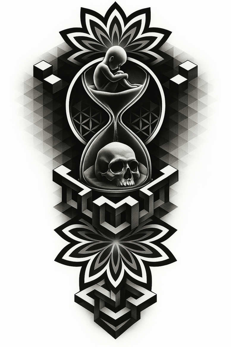 news tattoo design ideas ornamental rays line-art symbol of perseverance