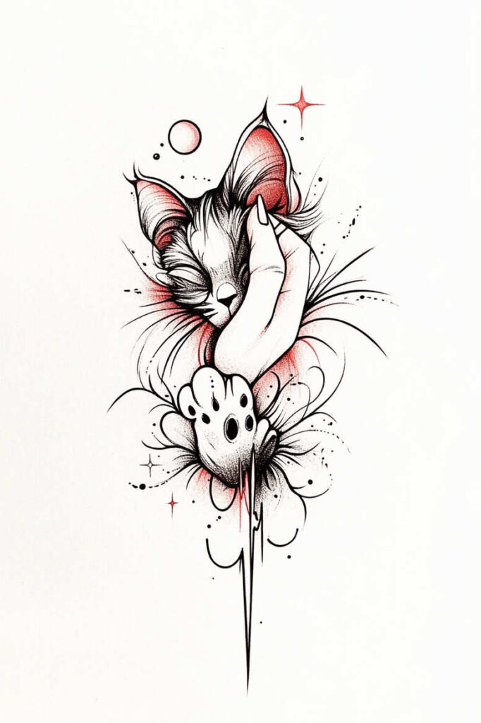 news tattoo design ideas vibrant line-art symbolising resilience