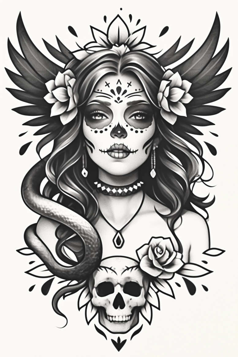 news tattoo design ideas Surrealism chromatic flux spiritual focus for back