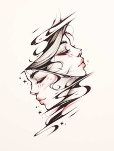 news tattoo design ideas Surrealism shadow play vector-style symbolising perseverance