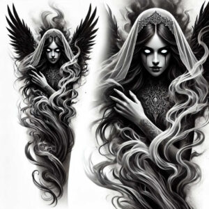 dark-abstraction-tattoo – tattoo design ideas free ai generated – neotraditional-layered-fill – for-fingers – Gallery: other-dark-inkby-ai