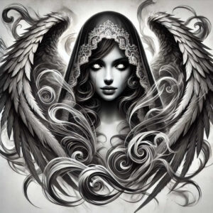 dark-art-tattoo – tattoo design ideas free ai generated – neotraditional-layered-fill – for-lower-back – Gallery: other-dark-inkby-ai