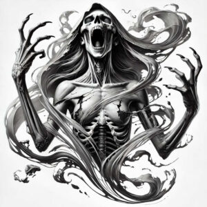 dark-shadow-highlight-tattoo – tattoo design ideas free ai generated – neotraditional-dynamic-color – for-upper-chest – Gallery: other-dark-inkby-ai