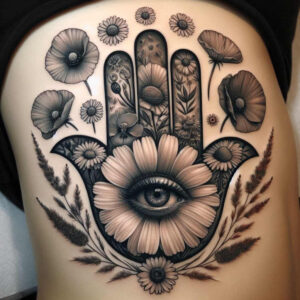 other-dark tattoo design ideas Surrealism ghostly shapes ancient curse for spine