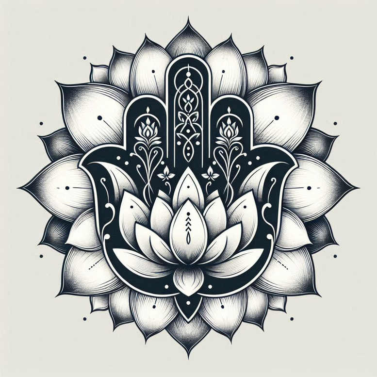 miniature – tattoo design ideas free ai generated – neotraditional-modern-twist – for-nape – Gallery: other-religions-inkby-ai