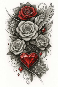 pattern-tattoo-design – tattoo design ideas free ai generated – cube – for-lower-chest – Gallery: pattern-inkby-ai