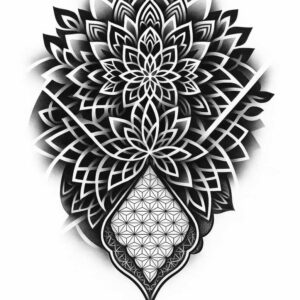 pattern-tattoo-design – tattoo design ideas free ai generated – cube-shading – for-upper-shoulder – Gallery: pattern-inkby-ai