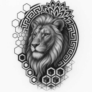 pattern-tattoo-design – tattoo design ideas free ai generated – diamond-grid – for-sternum – Gallery: pattern-inkby-ai
