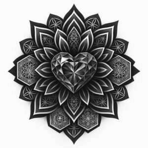 pattern-tattoo-design – tattoo design ideas free ai generated – geometric-mosaic – for-temple – Gallery: pattern-inkby-ai