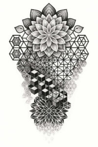 pattern-tattoo-design – tattoo design ideas free ai generated – geometric-outline – for-spine – Gallery: pattern-inkby-ai
