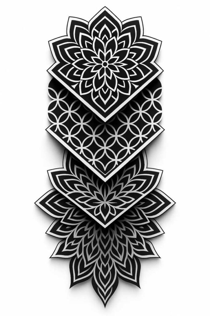 pattern-tattoo-design – tattoo design ideas free ai generated – modular-shape – for-upper-shoulder – Gallery: pattern-inkby-ai