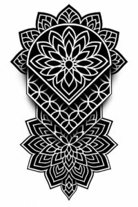 pattern-tattoo-design – tattoo design ideas free ai generated – nested-shapes – for-back – Gallery: pattern-inkby-ai