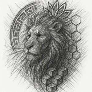 pattern-tattoo-design – tattoo design ideas free ai generated – old-school – for-upper-thigh – Gallery: pattern-inkby-ai