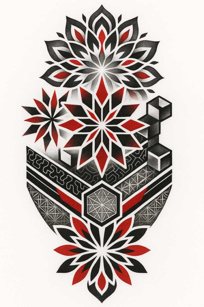 pattern-tattoo-design – tattoo design ideas free ai generated – parallelogram – for-palm – Gallery: pattern-inkby-ai