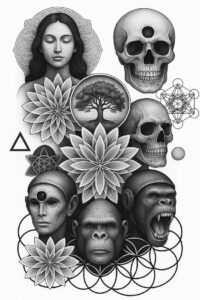 pattern-tattoo-design – tattoo design ideas free ai generated – straight-lines – for-heel – Gallery: pattern-inkby-ai