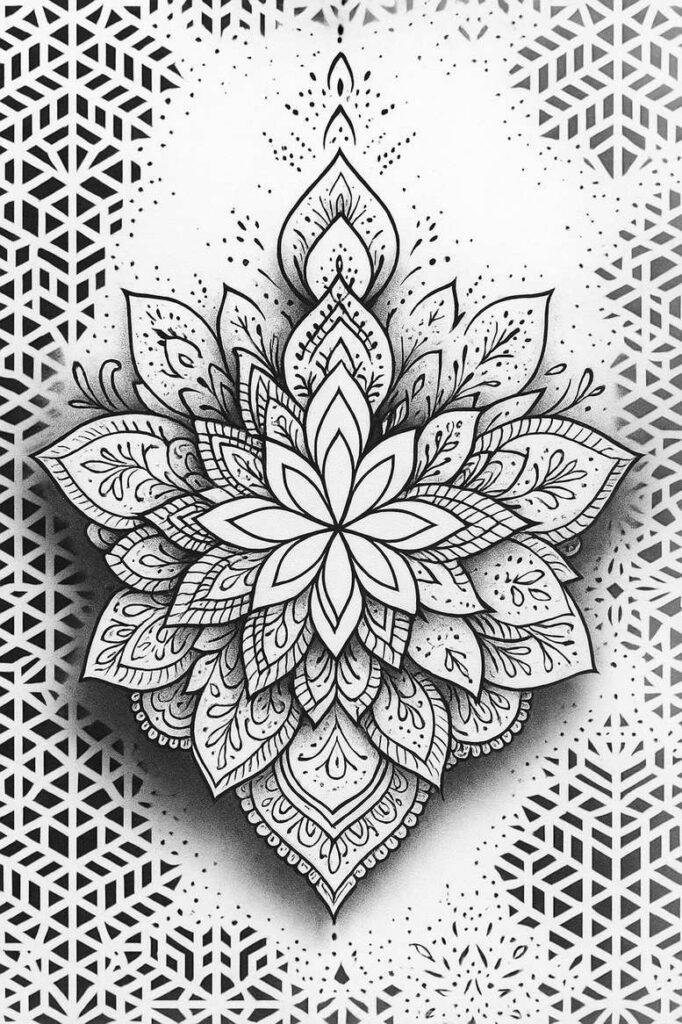 pattern-tattoo-design – tattoo design ideas free ai generated – vector-grid – for-nape – Gallery: pattern-inkby-ai