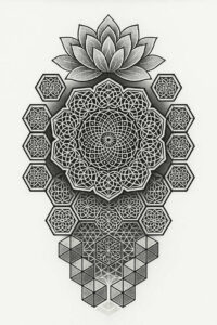 pattern-tattoo-design – tattoo design ideas free ai generated – vivid-color – for-upper-chest – Gallery: pattern-inkby-ai