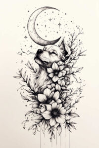 pets-tattoo-ideas – tattoo design ideas free ai generated – airy-touch – for-upper-thigh – Gallery: pets-inkby-ai