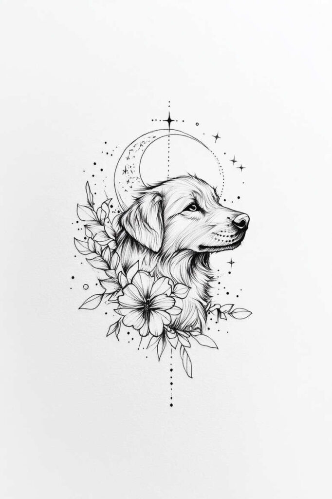 pets-tattoo-ideas – tattoo design ideas free ai generated – bare – for-collarbone – Gallery: pets-inkby-ai