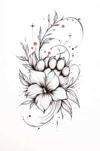 pets-tattoo-ideas – tattoo design ideas free ai generated – clean-shape – for-upper-chest – Gallery: pets-inkby-ai