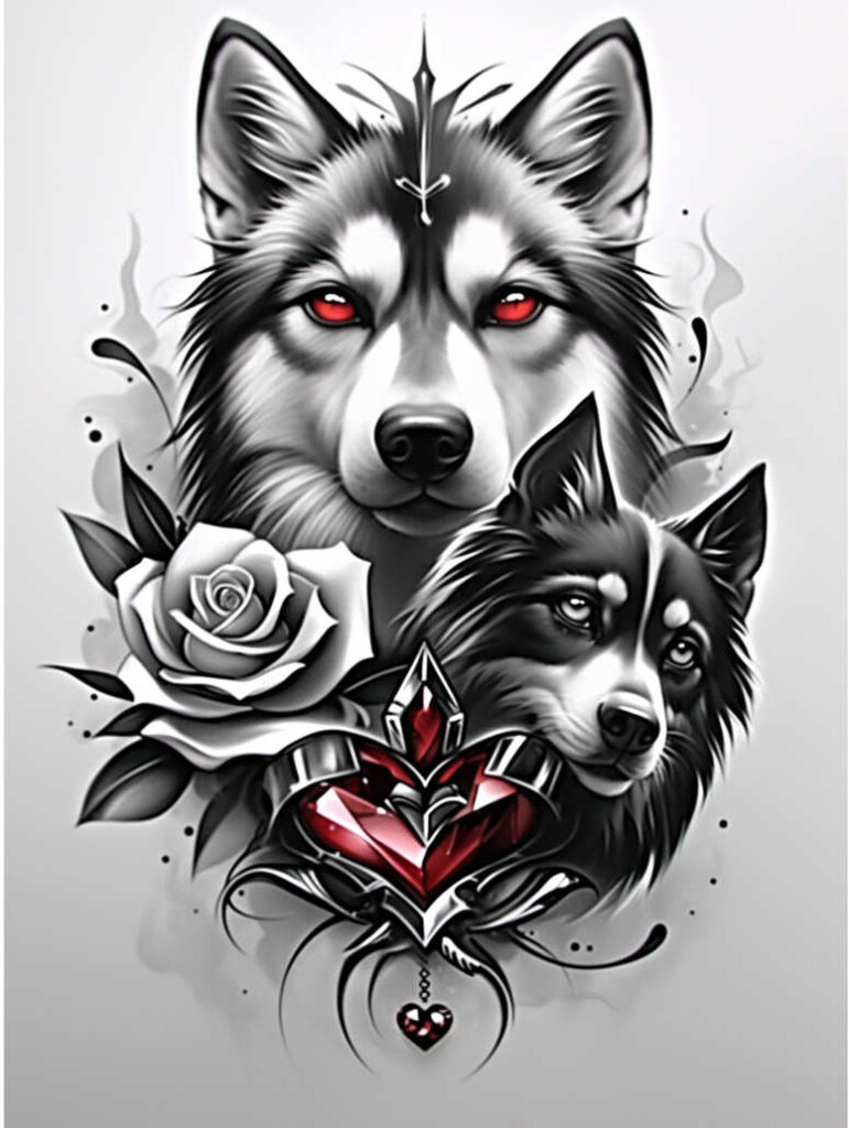 pets-tattoo-ideas – tattoo design ideas free ai generated – clean-stroke – for-lower-chest – Gallery: pets-inkby-ai