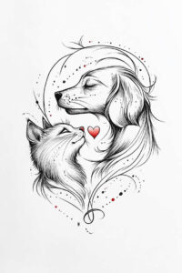 pets-tattoo-ideas – tattoo design ideas free ai generated – clear-cut – for-upper-shoulder – Gallery: pets-inkby-ai