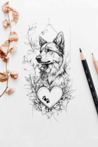 pets-tattoo-ideas – tattoo design ideas free ai generated – clear-cut – for-upper-thigh – Gallery: pets-inkby-ai