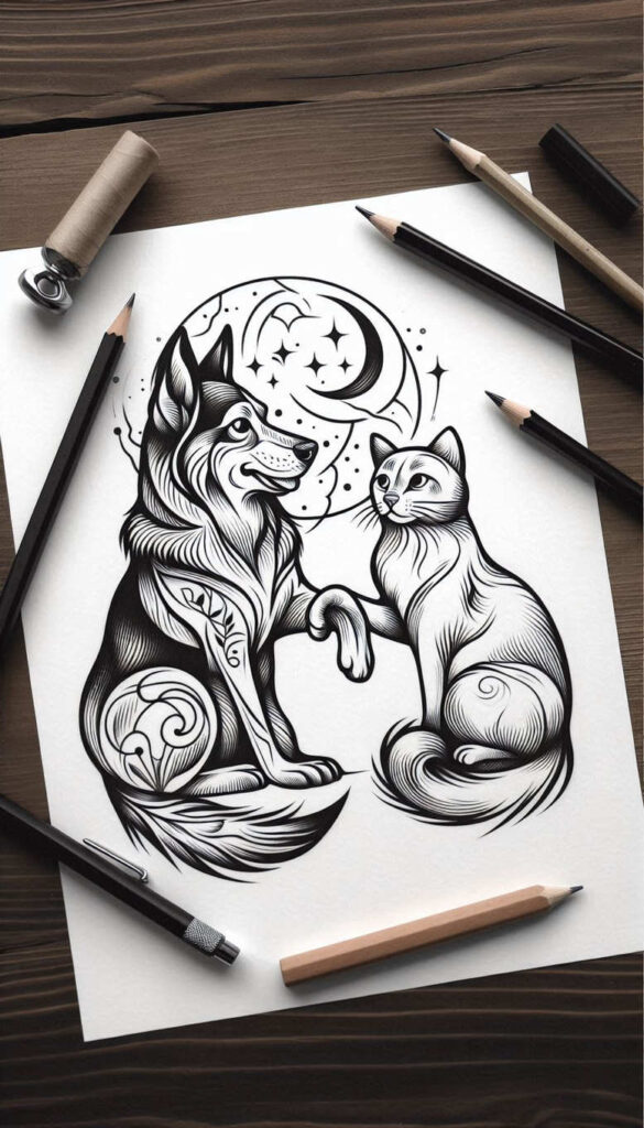 pets-tattoo-ideas – tattoo design ideas free ai generated – concise – for-collarbone – Gallery: pets-inkby-ai