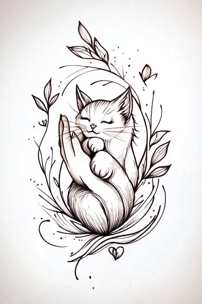 pets-tattoo-ideas – tattoo design ideas free ai generated – crisp-outline – for-heel – Gallery: pets-inkby-ai