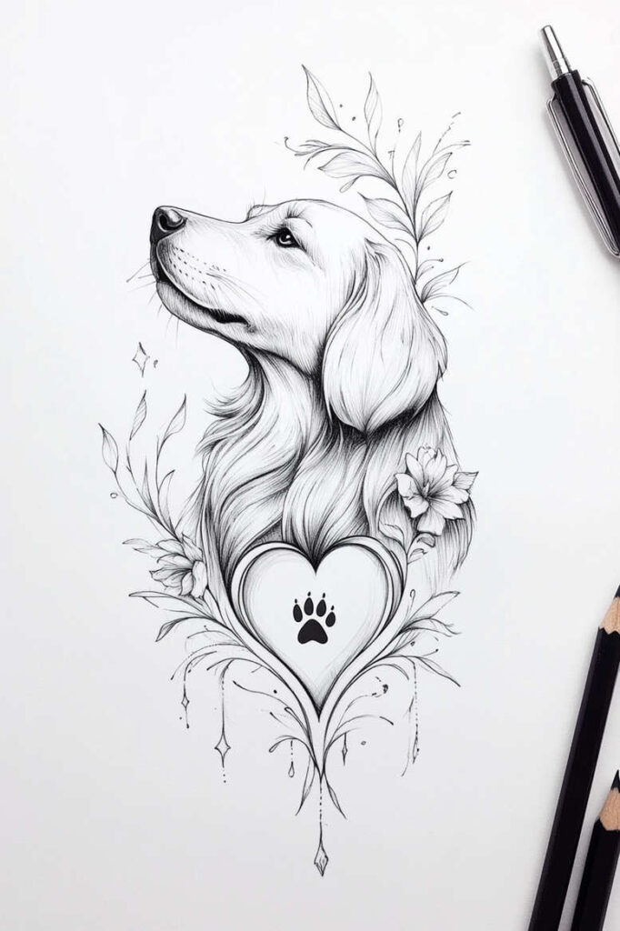 pets-tattoo-ideas – tattoo design ideas free ai generated – diminutive – for-lower-leg – Gallery: pets-inkby-ai