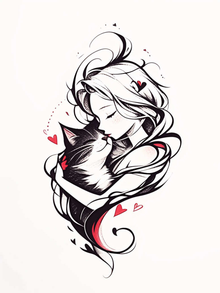 pets-tattoo-ideas – tattoo design ideas free ai generated – discreet – for-nape – Gallery: pets-inkby-ai