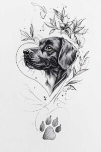 pets-tattoo-ideas – tattoo design ideas free ai generated – dotwork – for-shoulder – Gallery: pets-inkby-ai