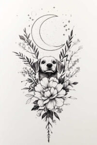 pets-tattoo-ideas – tattoo design ideas free ai generated – essential-lines – for-nape – Gallery: pets-inkby-ai