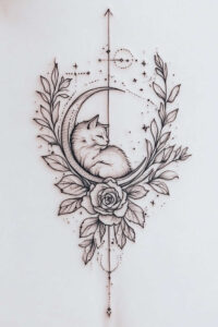 pets-tattoo-ideas – tattoo design ideas free ai generated – few-strokes – for-lower-chest – Gallery: pets-inkby-ai