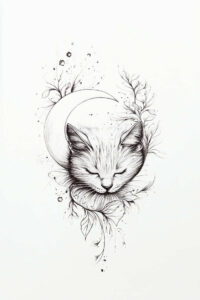 pets-tattoo-ideas – tattoo design ideas free ai generated – gentle-angle – for-upper-chest – Gallery: pets-inkby-ai