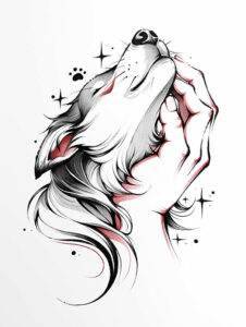 pets-tattoo-ideas – tattoo design ideas free ai generated – micro-line – for-back-shoulder – Gallery: pets-inkby-ai