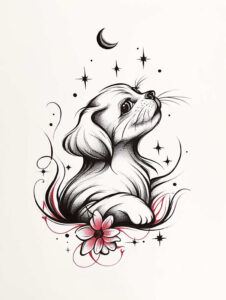 pets-tattoo-ideas – tattoo design ideas free ai generated – micro-line – for-outer-arm – Gallery: pets-inkby-ai