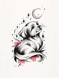 pets-tattoo-ideas – tattoo design ideas free ai generated – minimal-texture – for-hip – Gallery: pets-inkby-ai