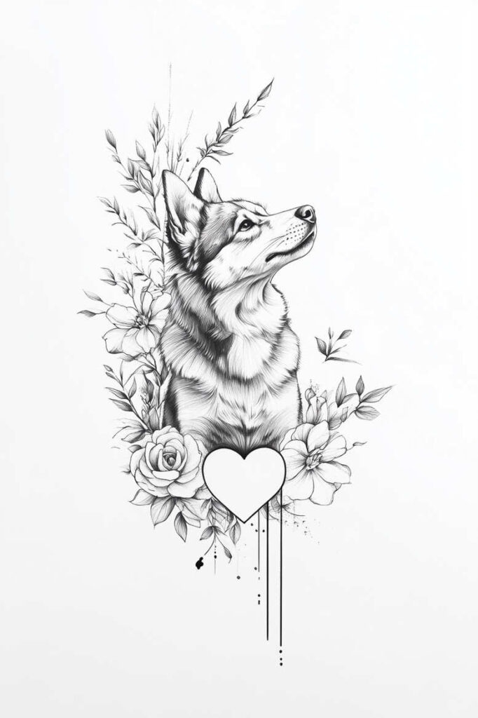 pets-tattoo-ideas – tattoo design ideas free ai generated – minimalist – for-back – Gallery: pets-inkby-ai
