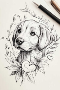 pets-tattoo-ideas – tattoo design ideas free ai generated – modest – for-behind-ear – Gallery: pets-inkby-ai