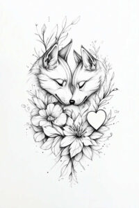 pets-tattoo-ideas – tattoo design ideas free ai generated – negative-space – for-inner-arm – Gallery: pets-inkby-ai