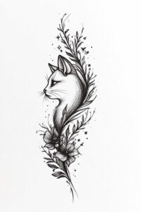 pets-tattoo-ideas – tattoo design ideas free ai generated – negative-space – for-upper-arm – Gallery: pets-inkby-ai